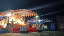 Suasana Misa pembukaan Pra IYD OMK Keuskupan Timika yang di Pimpin Oleh Uskup Keuskupan Asmat Mgr. Aloysius Murwito, OFM.Foto: Sasagupapua.com