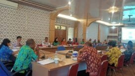 Suasana pertemuan seminar pendahuluan penyusunan kajian kawasan industri Kabupaten Mimika di Kantor Bappeda, Kamis (20/7/2023)Foto: Kristin Rejang-sasagupapua.com