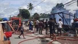 Kondisi Bengkel motor yang habis dilalap api akibat meriam spirtus.Foto: Istimewa