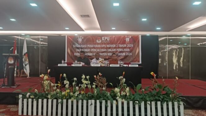 
KPU Mimika Gelar Sosialisasi Peraturan KPU Nomor 2 Tahun 2024 dan Syarat Pencalonan Pilkada
