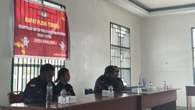 
Suasana rapat pleno penetapan DPHP Distrik Mimika Baru. (Foto: Humas JMSI Kabupaten Mimika)
