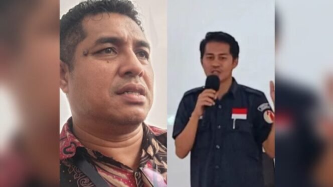 
Komisioner KPU Mimika Divisi Teknis, Fransiskus Xaverius Ama Babe Bahy (kiri) dan Koordinator Divisi Hukum dan Penyelesaian Sengketa Bawaslu Kabupaten Mimika, Arfah