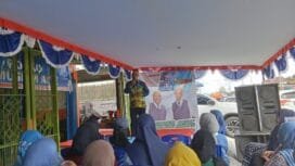 Calon Wakil Bupati Kabupaten Mimika, Yusuf Rombe saat menyampaikan sambutan. (Foto: Ssaagupapua.com)