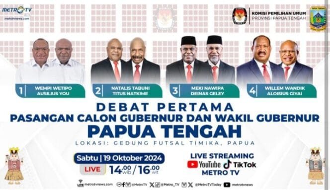
Besok KPU Papua Tengah Gelar Debat Calon Gubernur dan Wakil Gubernur di Timika