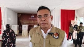 Komisioner KPU Papua Tengah, Koordiv Teknis, Indra Ebang Ola. (Foto: JMSI)