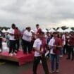 Suasana Fun Run yang diselenggarakan oleh KPU Provinsi Papua Tengah.