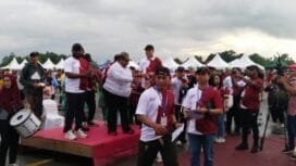 Suasana Fun Run yang diselenggarakan oleh KPU Provinsi Papua Tengah.