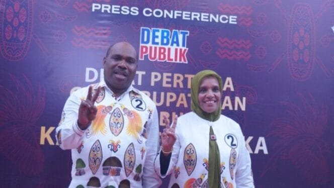 
Pasangan Calon Bupati dan Wakil Bupati Mimika, Maximus Tipagau-Peggi Patricia Pattipi. (Dok Sasagupapua.com)