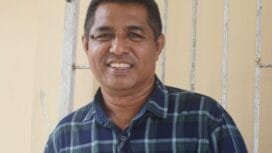 Komisioner KPU Mimika Divisi Teknis, Fransiskus Xaverius Ama Bebe Bahy. (Foto: Edwin Rumanasen)