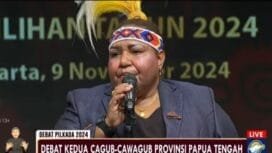 Ketua KPU Kabupaten Papua Tengah, Jenifer Darling Tabuni. (Foto: Tangkapan Layar Video YouTube Metro TV)