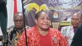 Ketua KPU Papua Tengah, Jenifer Darling Tabuni. (Foto: Edwin Rumanasen)