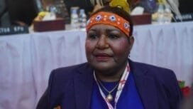 Ketua KPU Papua Tengah, Jennifer Darling Tabuni. (Foto: Edwin Rumanasen)