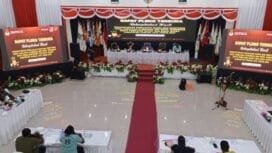 Suasana pleno rekapitulasi tingkat Kabupaten Puncak Jaya. (Foto: Kristin Rejang)