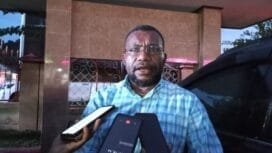 Koordinator Divisi Sosialisasi KPU Papua Tengah, Oktovianus Takimai. (Foto: Kristin Rejang)