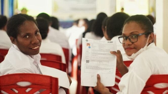 
Peserta seleksi SKB CPNS di Mimika. (Foto: Kristin Rejang/Sasagupapua.com)