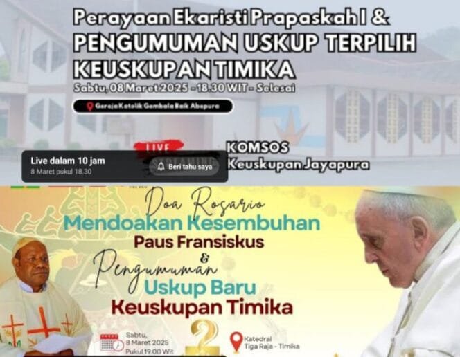 
Hari ini Pengumuman Uskup Baru Keuskupan Timika, Berikut Link Live Streamingnya