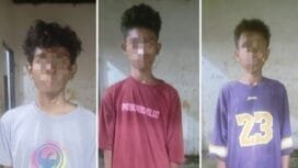 Tiga Pelaku Curanmor yang ditangkap Polisi Mimika Baru. (Foto: Ist)