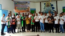 Foto bersama Diakonia GKI Viadolorosa Ridge Camp setelah Ibadah di Gedung Gereja Oikumene LAPAS Kelas IIB Timika.(Foto:Edwin/sasagupapua)