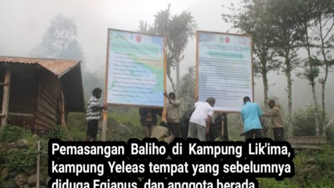 
Masyarakat Tangma dan Ukha Pasang Baliho Sebagai Tanda Pelarangan Konflik Bersenjata