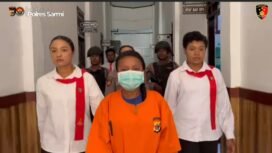 Penampakan ibu yang membunuh bayinya sendiri di Sarmi. (Foto: Capture Video Humas Polres Sarmi)