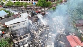 Kebakaran yang terjadi di Dok V Jayapura. (Foto: Polresta Jayapura Kota)