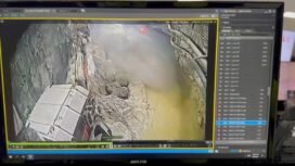 Kamera CCTV RockBreaker yang berada di Grizzly Middle yang merekam momen luncuran wetmuck. Foto: Istimewa