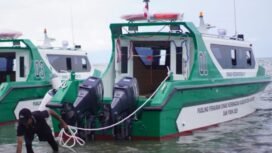 Speedboat operasional Puskesmas yang diserahkan Pemkab melalui Dinas Kesehatan Kabupaten Nabire, Jumat (19/9/2025).