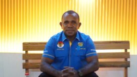 Ketua Komite Nasional Pemuda Indonesia (KNPI) Provinsi Papua Tengah, Yustinus Tebai. (Foto: Kristin Rejang/Sasagupapua.com)