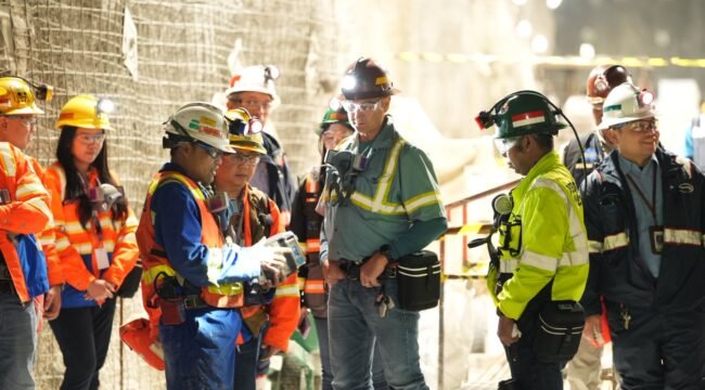 Inspeksi Manajemen berlangsung di area
Tambang Bawah Tanah DMLZ pada rangkaian
pra acara BK3N 2026 pada 8 Desember 2025
lalu. Foto: Corcom Freeport Indonesia