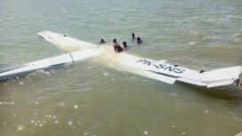 Kondisi Pesawat Smart Air PK-SNS yang mengalami insiden di bandara Nabire. (Foto: Ist)