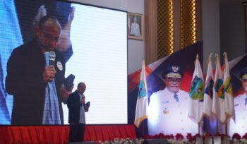 Suasana ibadah syukur satu tahun kepemimpinan MEGE di Ballroom Pemprov Papua Tengah, Jumat (20/2/2026). Foto: Kristin Rejang/Sasagupapua.com.