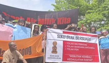 Suasana aksi damai di Biak. (Foto: Istimewa)