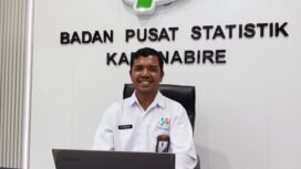 Kepala BPS Kabupaten Nabire yang juga Penghubung BPS Papua Tengah, Dio Ginting. (Foto: Kristin Rejang/Sasagupapua.com)
