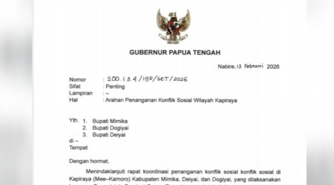 Arahan Penanganan Konflik Kapiraya dari Gubernur. 