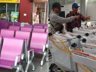 Kursi dan troli bandara baru Douw Aturure Nabire. (Foto: Istimewa)
