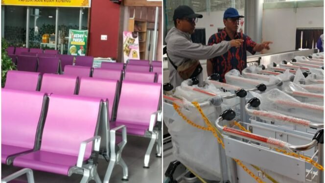 
Kursi dan troli bandara baru Douw Aturure Nabire. (Foto: Istimewa)