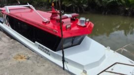 Satu unit spedboat yang diserahkan oleh Pemprov Papua Tengah berdasarkan Pokir DPR Papua Tengah, Nancy Raweyai untuk Puskesmas Potowaiburu. (Foto: Ist)