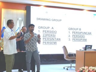 Drawing penyisihan pembagian group Liga 4 Zona Papua Tengah 2025/2026. (Foto: Edwin Rumanasen)