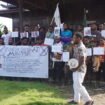 Suasana aksi yang dilaksanakan oleh Mahasiswa Puncak Provinsi Papua Tengah (KMPPPT) di Nabire, Senin (20/4/2026). Foto: Kristin Rejang/Sasagupapua.com