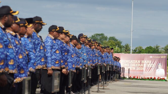 
Suasana Upacara Peringatan Hari Otda ke 30, Senin (27/4/2026). Foto: Kristin Rejang/sasagupapua.com