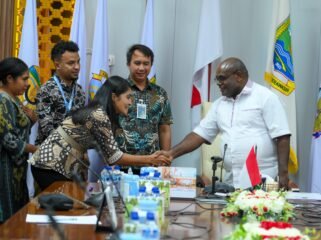 Momen Penandatanganan Nota Kesepahaman (MoU) dengan tiga Bank Nasional.(Foto: Humas Pemprov Papua Tengah)