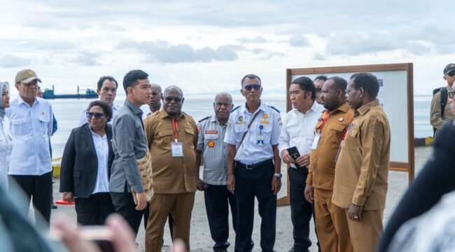 Wapres RI, Gibran Rakabuming saat mengunjungi Pelabuhan Nabire Papua Tengah. (Foto: Humas Pemprov Papua Tengah) 