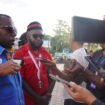 Ketua KNPI Papua Tengah, Yustinus Tebai saat memberikan keterangan kepada media usai aksi, Senin (11/5/2026). Foto: Kristin Rejang/Sasagupapua