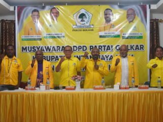 Suasana musyawarah DPD Partai Golkar Kabupaten Intan Jaya dan Puncak, Sabtu (23/5/2026). Foto: Kristin Rejang/Sasagupapua.com.