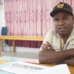 Ketua Pokja Adat Majelis Rakyat Papua (MRP) Papua Tengah, Yulius Wandagau saat diwawancarai, Selasa (5/5/2026). Foto: Kristin Rejang/Sasagupapua.com