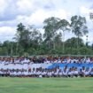 Foto bersama seluruh peserta PFA Cari Bakat 2026 hari pertama di Mimika. (Foto: Corporate Communication Freeport)