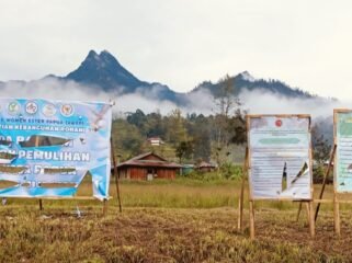 Kondisi baliho di Sinak yang dirusaki OTK. (Foto: Ist)
