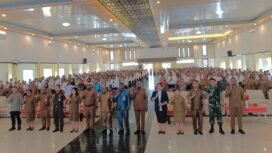 Momen foto bersama pada pembukaan latsar CPNS Kabupaten Mimika. (Foto: Ist)
