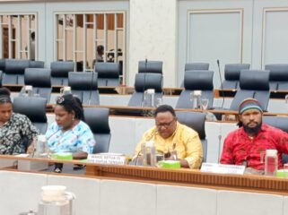 Suasana Wakil Ketua IV DPR Papua Tengah, John Gobai dan perwakilan masyarakat saat menghadiri RDP di Kantor DPR RI. (Foto: Istimewa)