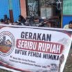 Aksi Gerakan Seribu Rupiah Untuk Pemda Mimika yang dilaksanakan oleh APCAMI. (Foto: istimewa for Sasagupapua)